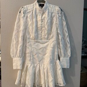 Bardot XS White Lace Longsleeve Dress